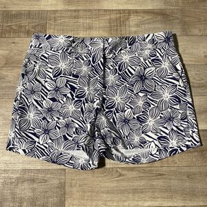 Cremieux Women’s Blue Floral Print Preppy Shorts Size 12